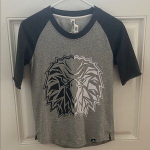 Adidas Gray and Black Graphic Tee